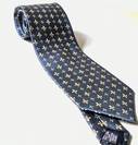 CRAVATE "FLEUR DE LYS" 100% SOIE - BLEU, ref-66612