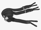 PAIRE DE BRETELLES A 3 BANDES BOUTON NOIR, Largeur 3.5 Cm, ref-53511