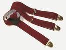 PAIRE DE BRETELLES A 3 BANDES Bordeaux, Largeur 3.5 Cm, ref-33513