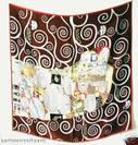 FOULARD SOIE PEINTRE " KLIMT " 100% SOIE carre, ref-4592