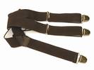 PAIRE DE BRETELLES A 3 BANDES Marron, Largeur 3.5 Cm, ref-33517