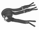 PAIRE DE BRETELLES A 3 BANDES BOUTON NOIR, Largeur 3.5 Cm, ref-53511