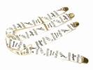 PAIRE DE BRETELLES A 4 BANDES JAZZ Blanc, Largeur 3.5 Cm, ref-43516