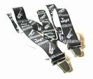 PAIRE DE BRETELLES A 4 BANDES JAZZ Noir, Largeur 3.5 Cm, ref-43517