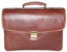 Cartable porte documents en Cuir Vachette Marron 3-S, ref-K3531033
