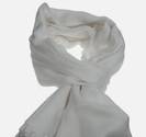 Écharpe Femme Laine & Cachemir Blanc cassé