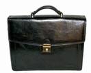 Cartable porte documents Cuir Vachette Noir -1 SOUFFLETS, ref-K 68124
