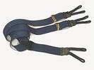 PAIRE DE BRETELLES A 3 BANDES BOUTON Bleu, Largeur 3.5 Cm, ref-53516