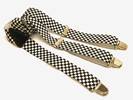 PAIRE DE BRETELLES A 3 BANDES Noir&Blanc, Largeur 3.5 Cm, ref-33524
