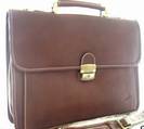 Cartable porte documents Cuir Vachette Marron, ref-R 125703