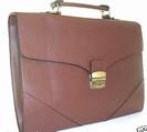 Cartable porte documents Cuir Vachette Marron, ref-C1114