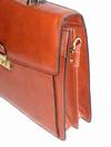 Cartable porte documents en Cuir Vachette Marron -2 SOUFFLETS, ref-K2168125