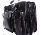 Cartable Cuir VACHETTE Noir -2 SOUFFLETS, ref- L22803