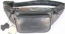 SAC POCHETTE banane cuir Vachette Noir, ref-K 33000