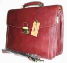 Cartable porte documents en Cuir Vachette Marron 3-S, ref-R315786