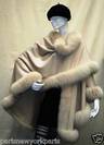 CAPE  100% ANGORA  AVEC FOURRURE RENARD- model PN799