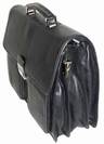 Cartable porte documents en Cuir Vachette Noir - 3 SOUFFLETS, ref-R 3296786
