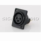 מחבר XLR שלוש פינים נקבה מפלסטיק על פאנל