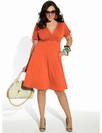 Angie Faux Wrap Dress כתומה