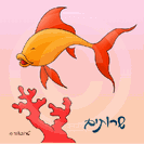 שלט דביק לשירותים - דג זהב