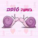 כרטיסי ברכה 9X18 ס"מ - בשעה טובה - זוג שבלולים
