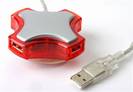 מפצל ל 4 כניסות USB עם צמדן ואקום - 2219