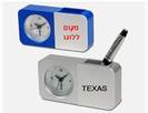 שעון מעורר שולחני עם כוס לעטים משולב אלומיניום - 2831