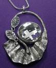 Flower, leaf & Swarovski Bunch
