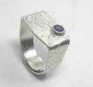 Rectangular silver ring