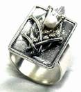 Pearl silver ring