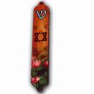 Davids star and water lilies mezuzah case
