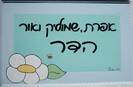 שלט לדלת פרח לבן