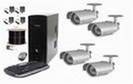 מערכת אבטחה הכוללת מחשב כרטיס DVR  עד 16 מצלמות + 4 מצלמות אינפרא CCD 1\3 אינץ חיצוניות